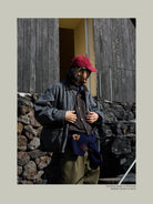 USAGE Heavyweight Cotton Canvas Barn Jacket in Gray - On Male Model