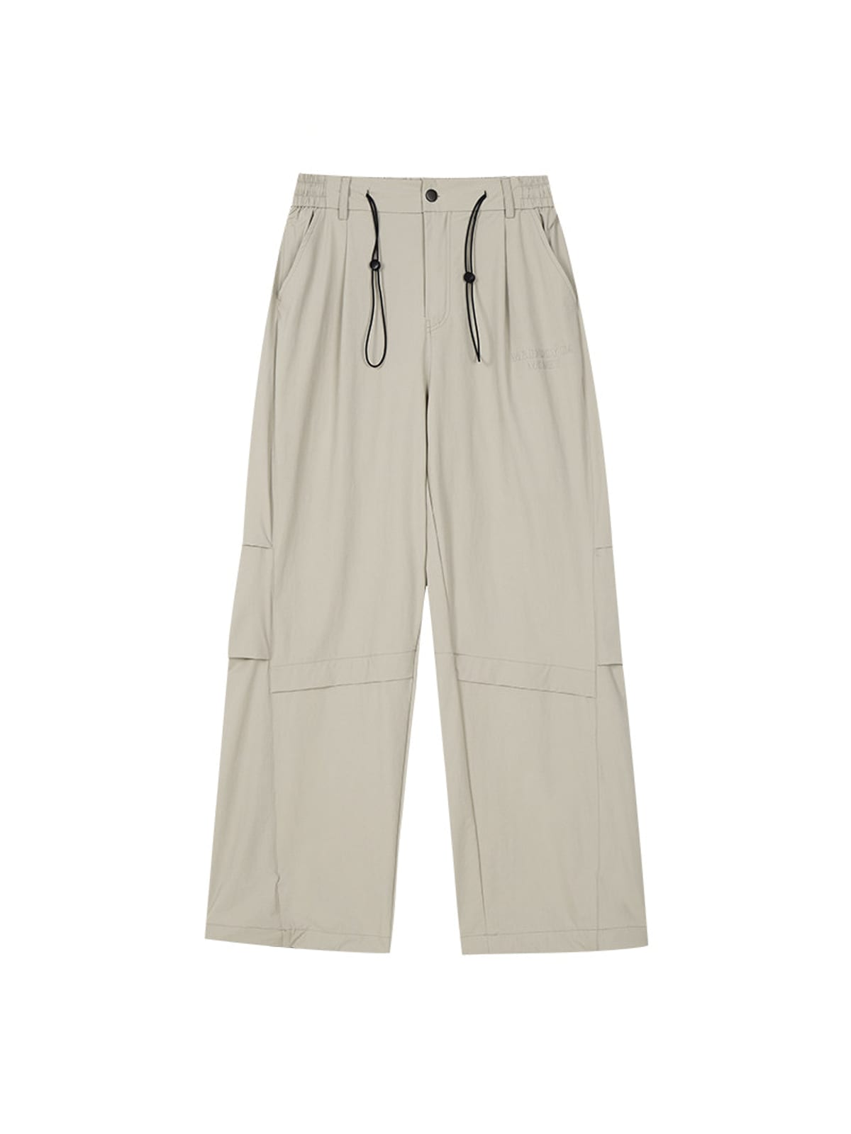 MEDM Crinkled Nylon Parachute Cargo Pants in Beige