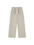 MEDM Crinkled Nylon Parachute Cargo Pants in Beige